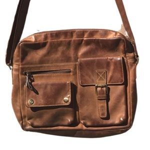 Genuine leather shoulder office bag